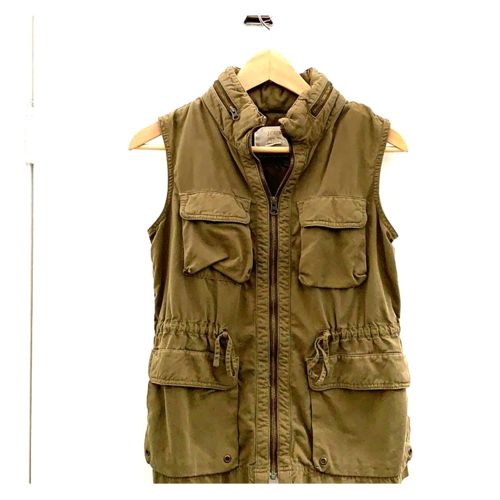 Jcrew classic twill chino vest with hood